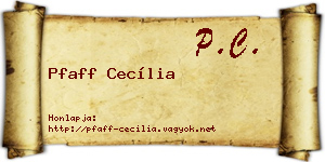 Pfaff Cecília névjegykártya